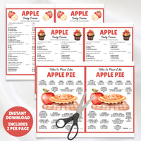 printable fall apple trivia and are you like apple pie game for kids and adults