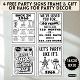 Born in 1966 party signs for 60th birthday party for men and women instant download printable 
