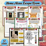  Printable Home All Alone Escape Room Game! Relive classic holiday movies as you race against the clock (or the Bandits!) to solve clever logic puzzles and "escape" before time runs out. This isn't just a game; it's an immersive experience! Each of the 12 unique and handcrafted puzzles is creatively themed around a different room in the iconic house