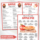 printable fall apple trivia and are you like apple pie game for kids and adults