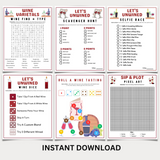 Editable Wine Tasting Party Games Bingo Scorecards & Tasting Guide | Printable Wine Themed Party Bundle | Winery Ideas
