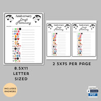 Emoji Pictionary Anniversary Party Game, 10th, 15th, 20th, 25th, 50th, Anniversary Party Games, Virtual Or Printable Emoji Game