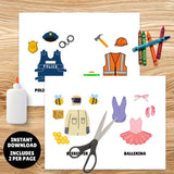 This Disguise a Turkey Printable Kit is the ultimate fall activity for kids. Forget trying to find a project this is your all-in-one solution! Your child can color their turkey and then choose from 65 different outfits and disguises to dress it up.