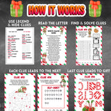 lf Christmas Scavenger Hunt Clues • 16 Printable Indoor Riddles • Holiday Gift Reveal Activity • Elf Treasure Hunt Game for Kids PDF