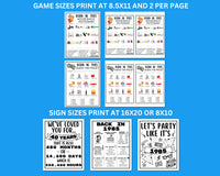 40th Birthday Printable Games Bundle | Born in 1985 Party Idea | 40th Bday Party Activities Man Woman 1984 Newspaper Poster Trivia Quiz