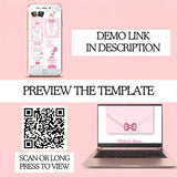digital baby shower modern invitation website canva template in hello baby cute kitty theme comes with rsvp included, premium gift registry and party location links, and matching editable printable shower signs