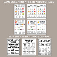 80th Birthday Party Printable 1945 Games, Activities, Decorations, Turning 80 Ideas, Instant Download