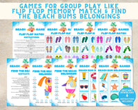 Printable Beach Games & Answers | Ocean Party Games For Kids And Adults | Summer Vacation DIY Shore Games Beach Day Family Ideas Activities