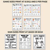 60th Birthday Printable Games Bundle | Born in 1965 Party Idea | 60th Bday Party Activities Man Woman 1964 Newspaper Poster Trivia Quiz