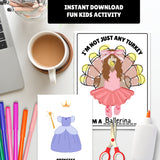 This Disguise a Turkey Printable Kit is the ultimate fall activity for kids. Forget trying to find a project this is your all-in-one solution! Your child can color their turkey and then choose from 65 different outfits and disguises to dress it up.