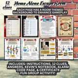 Home All Alone Escape Room Printable | Christmas Party Game | Holiday Logic Puzzles | Family Fun Kids & Adult Activity