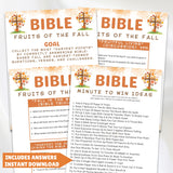 Welcome a season of fellowship with our comprehensive bundle of 25 printable Christian Fall-Themed Bible Games! This collection is thoughtfully designed to spark laughter, conversation, and a deeper connection with the Word, making it the perfect resource for any church or ministry event.