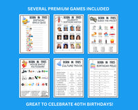 40th Birthday Printable Games Bundle | Born in 1985 Party Idea | 40th Bday Party Activities Man Woman 1984 Newspaper Poster Trivia Quiz