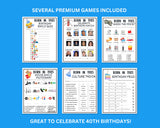 40th Birthday Printable Games Bundle | Born in 1985 Party Idea | 40th Bday Party Activities Man Woman 1984 Newspaper Poster Trivia Quiz