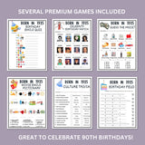 90th Birthday Printable Games Bundle | Born in 1935 Party Idea | 90th Bday Party Activities Man Woman 1934 Newspaper Poster Trivia Quiz