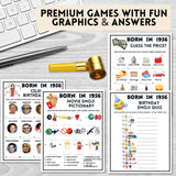 celebrity birthday 1956, guess the price 1956, movie emoji pictionary 1956, birthday emoji game printable party games