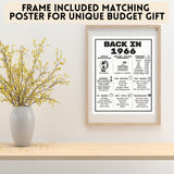 back in 1966 newspaper facts sign for 60 year old men and women 60th birthday gift or party sign ideas