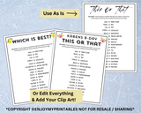 Printable Icebreaker Games | Social Group Activities Editable Template | Office Party Ideas | Happy Hour Questions | Ice Breaker Quizzes