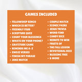 Welcome a season of fellowship with our comprehensive bundle of 25 printable Christian Fall-Themed Bible Games! This collection is thoughtfully designed to spark laughter, conversation, and a deeper connection with the Word, making it the perfect resource for any church or ministry event.