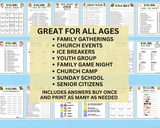 Bible Study Games Bundle | Editable Church Activities For Adults Kids | Printable Youth Group Ideas | Bible Feud Trivia | Christian Quizzes