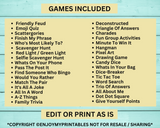 Printable Family Reunion Games Bundle | Editable Template Family Activities | Group Reunion Quizzes | Family Reunion Ideas For Adults & Kids