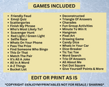 Printable Icebreaker Games | Social Group Activities Editable Template | Office Party Ideas | Happy Hour Questions | Ice Breaker Quizzes