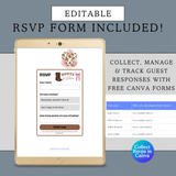 boots or bows country western gender reveal digital invitation website with rsvp included and premium registry and party location links editable canva template 