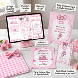 Cute Kitty Girls Hello Birthday Party Digital Invitation Website With RSVP