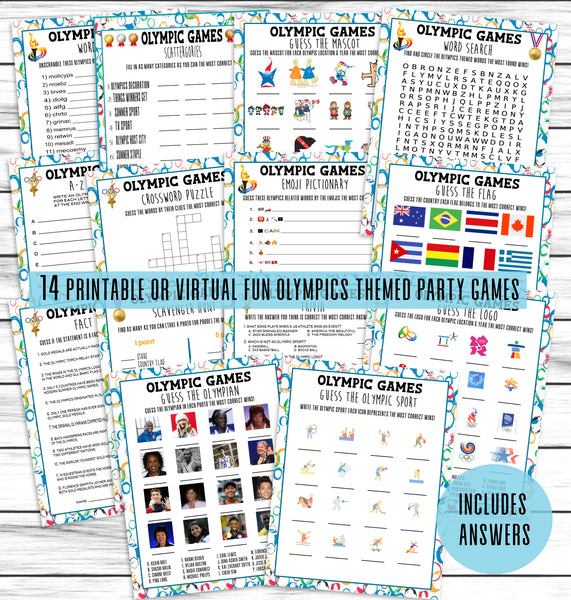 printable or virtual summer 2021 olympic party games