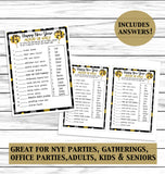 New Years Party Family 14 Game Set, Printable or Virtual Kids Adults Activity Bundle, Instant Download