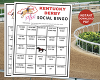 Kentucky Derby Find The Guest Bingo Game | Triple Crown Party Idea | Horse Race | Printable Belmont Quiz | Fun Adults Icebreaker Activity