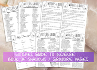witches guide to incense book of shadows grimoire printable pages