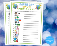 Earth Day Emoji Pictionary Printable Party Game For Kids & Adults