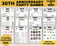 Printable 30th Anniversary Party Games For Kids & Adults