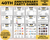 Printable 1983 40th Anniversary Party Games