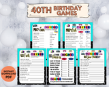 printable 40th bday party games, decorations, activities