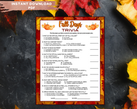 Printable Fall Autumn Trivia Party Game For Kids And Adults