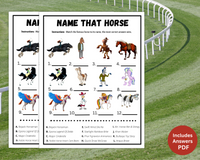 Kentucky Derby Name That Horse Trivia Game | Derby Party Game For Adults Kids | Belmont Party Printable Quiz | Family Classroom Idea