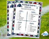 Instant Download Football Scavenger Hunt Activity For Kids & Adults