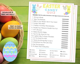 Printable Easter Candy Quiz Kids Or Adults Party Game