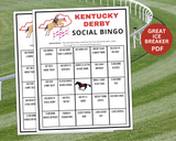 Kentucky Derby Find The Guest Bingo Game | Triple Crown Party Idea | Horse Race | Printable Belmont Quiz | Fun Adults Icebreaker Activity