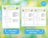Earth Day Crossword Puzzle Game | Printable Spring Party Word Game For Adults Kids | Instant Download Classroom Idea | Family Activity