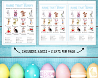Easter Printable Name Famous Bunny Game | Adults Kids Idea | Fun Family Activity | Classroom Work Seniors Party Trivia Quiz | Instant