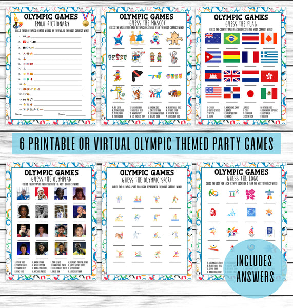 fun olympics printable games