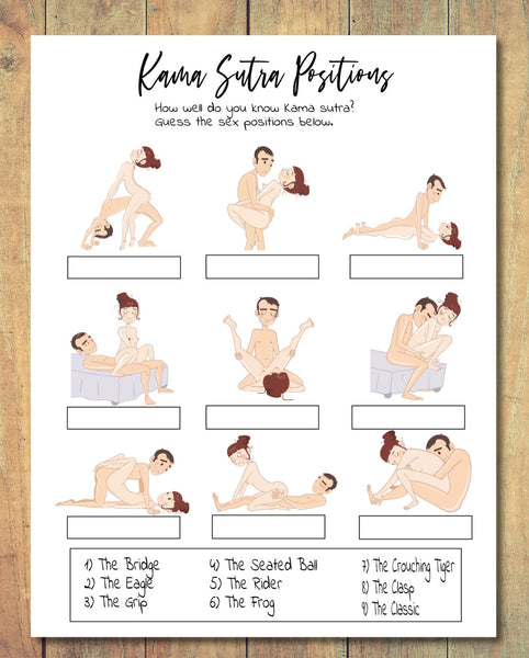 Dirty Bachelorette Party Kama Sutra Game