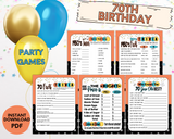 70th birthday printable party games