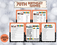 70th birthday printable party games and activities