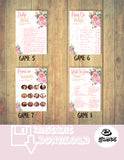 Blush Floral Naughty Bachelorette Party Games Bundle, Hen Party Activity Set, Cock Or What, Printable, Instant Download