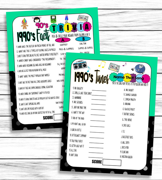 30th Anniversary Party Games, 1990s Wedding Anniversary,Virtual or Printable Games