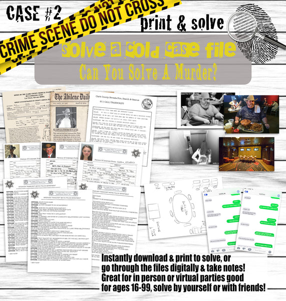 Murder Mystery Print And Solve At Home Cold Case File 2 Detective Game ...